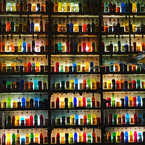 Colors and bottles in the night (Athens, Greece)