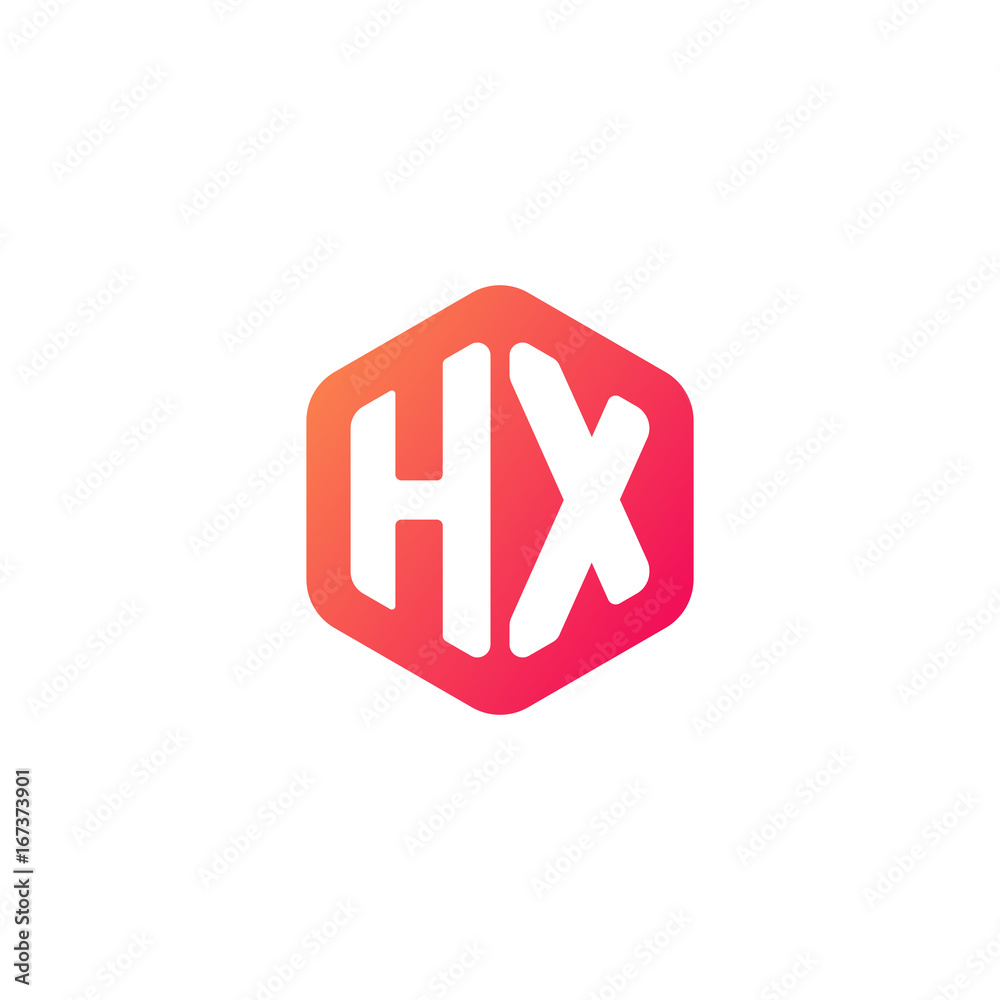 Initial letter hx, rounded hexagon logo, gradient red orange colors
Initial letter hx, rounded hexagon logo, gradient red orange colors