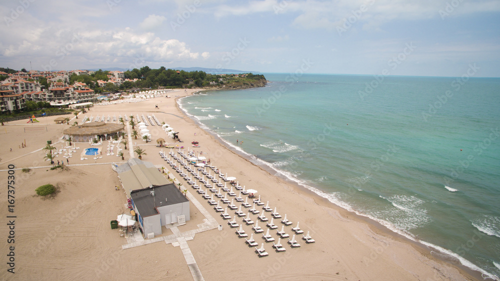Aerial view of Oasis beach, Bulgaria