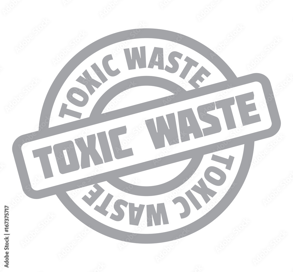 Toxic Waste rubber stamp. Grunge design with dust scratches. Effects can be easily removed for a clean, crisp look. Color is easily changed.