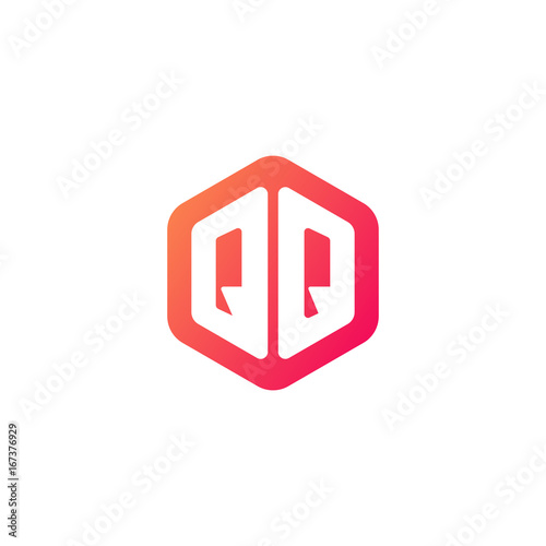 Free Download Initial letter qq, rounded hexagon logo, gradient red orange colors	
 
 - GFXLoad