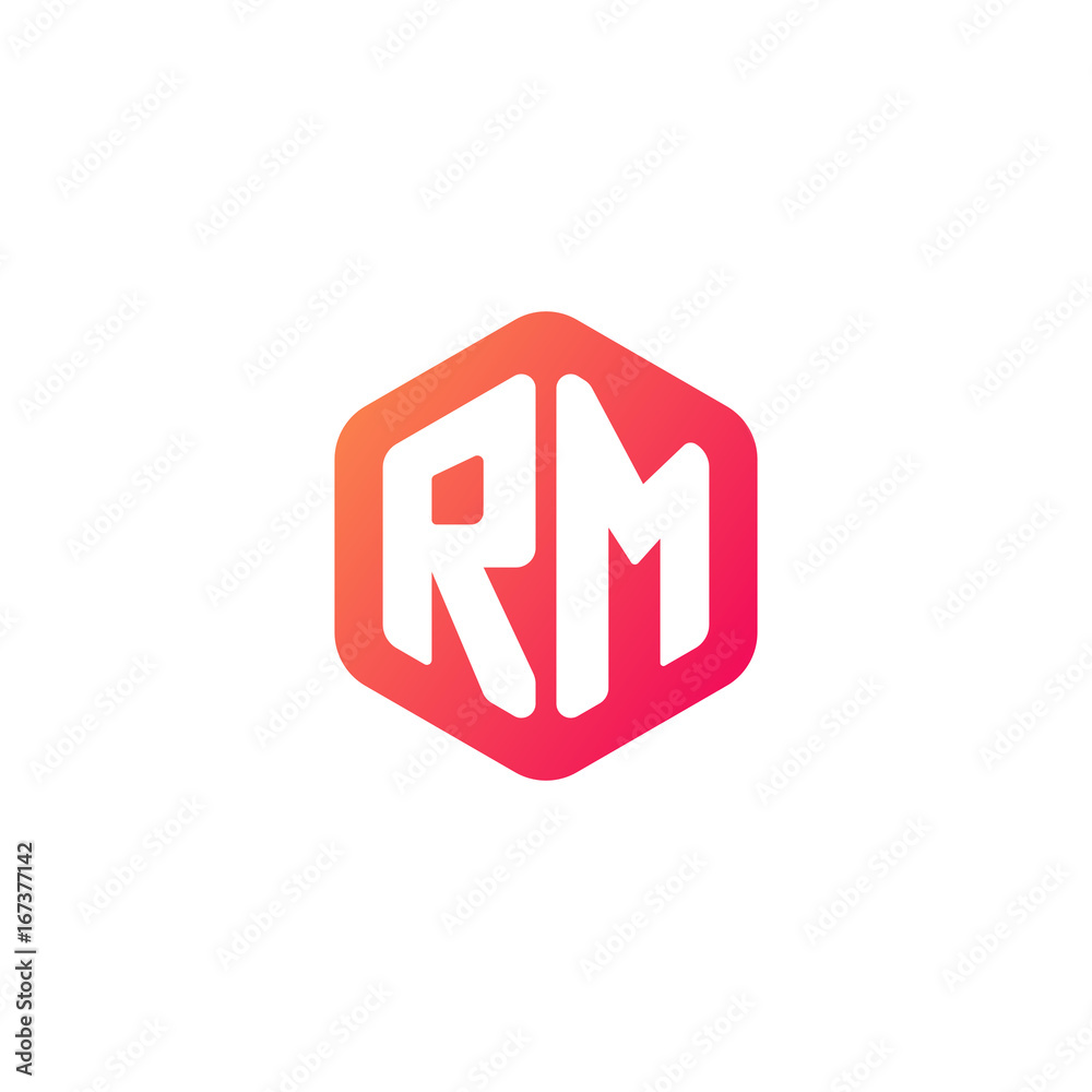Initial letter rm, rounded hexagon logo, gradient red orange colors
Initial letter rm, rounded hexagon logo, gradient red orange colors