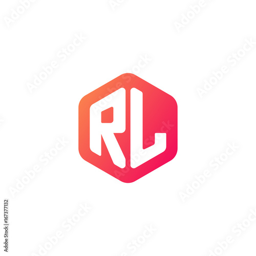 Free Download Initial letter rl, rounded hexagon logo, gradient red orange colors	
 
 - GFXLoad