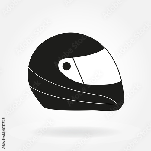 Motorcycle helmet. Racing helmet icon. Vector illustration.