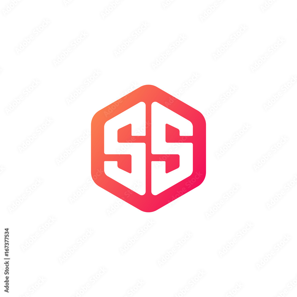 Initial letter ss, rounded hexagon logo, gradient red orange colors
Initial letter ss, rounded hexagon logo, gradient red orange colors