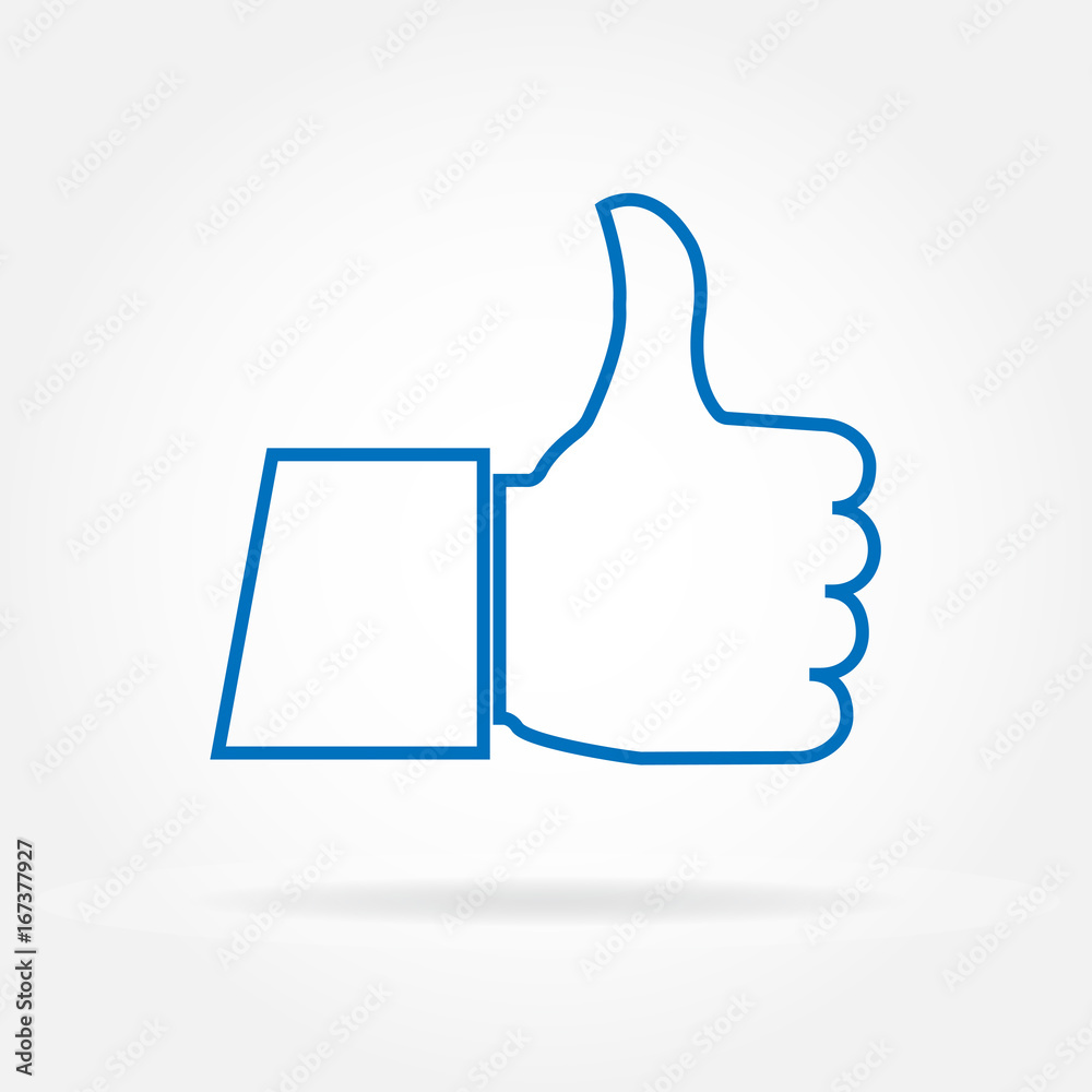 Thumb up line icon. Vector illustration of thumb up sign. Thumb up line icon. Vector illustration of thumb up sign.
