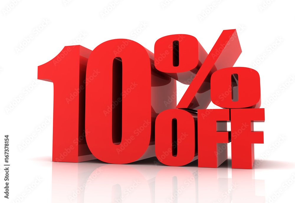 ten percent off sale concept 3d illustration ten percent off sale concept 3d illustration