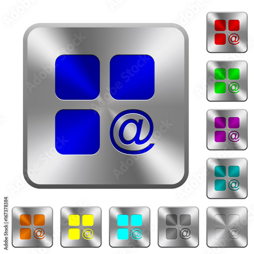 Component sending email rounded square steel buttons