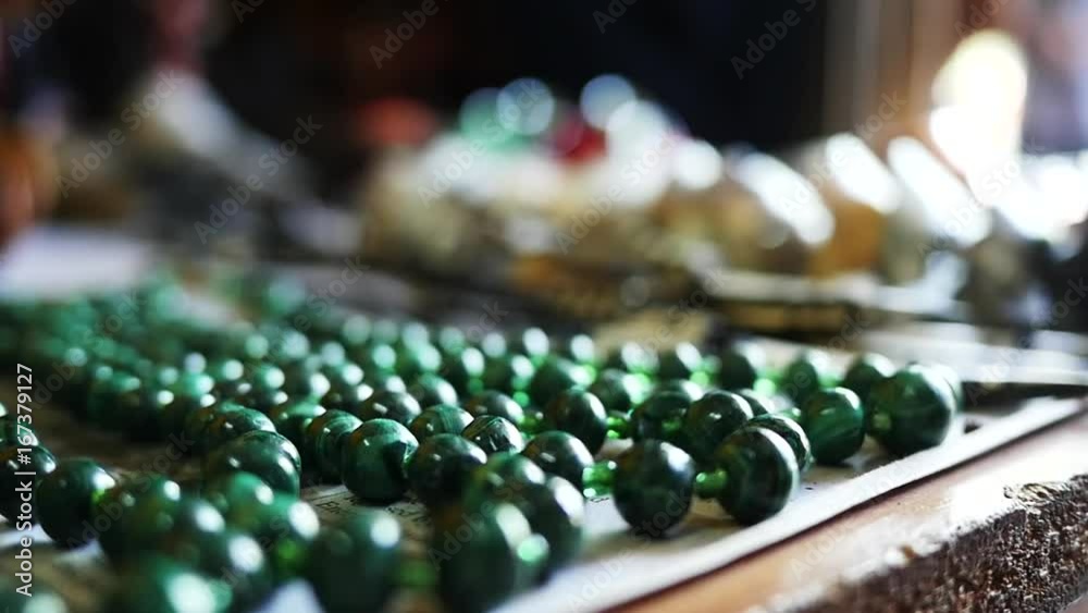 Close up, African beads in souvenir shop