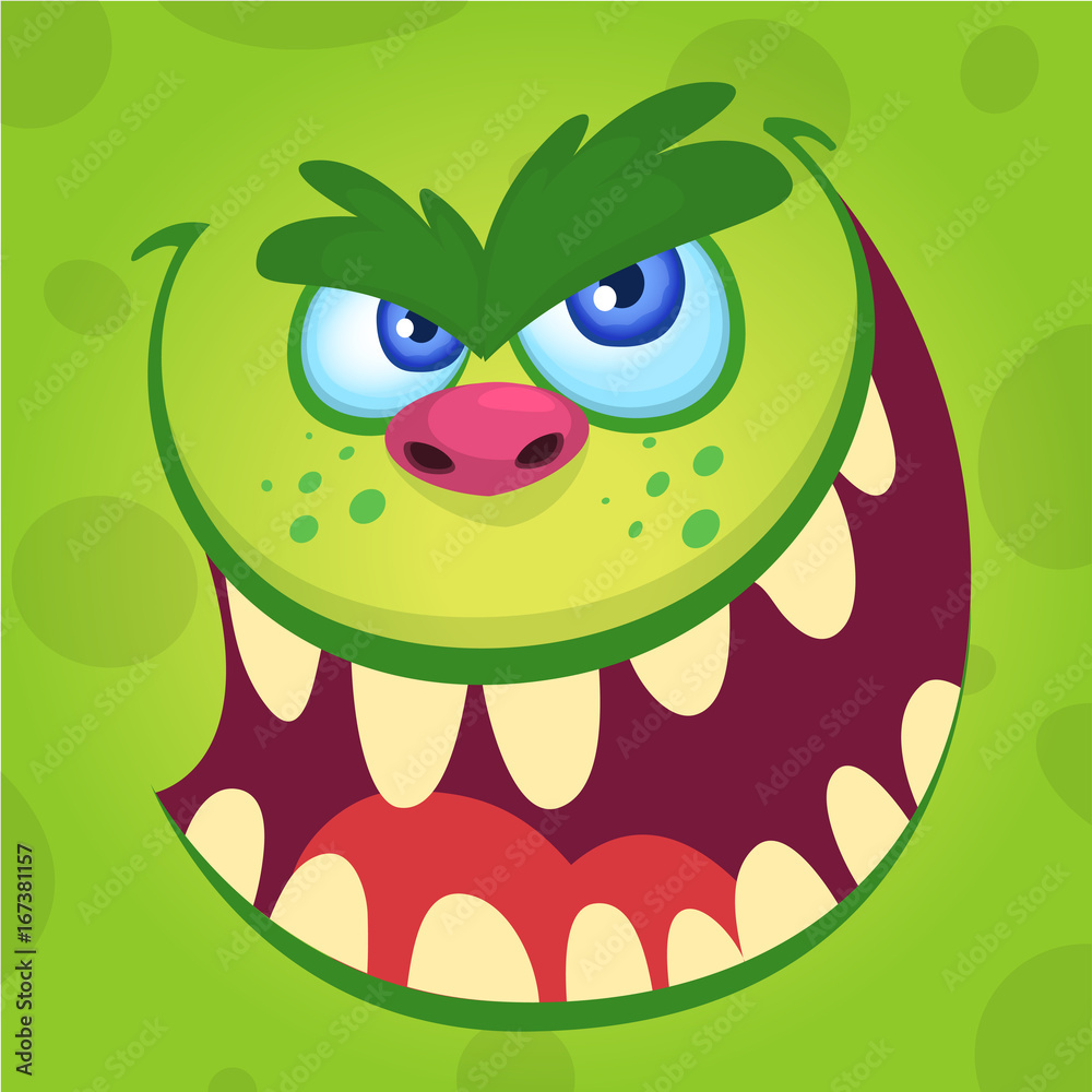 Obraz premium Halloween illustration goblin or troll. Vector illustration of gremlin face avatar