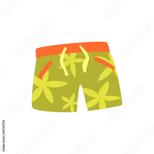 Green shorts for swimming cartoon vector Illustration
