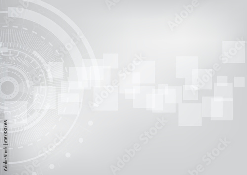 Abstract white circle technology on white background vector illustration