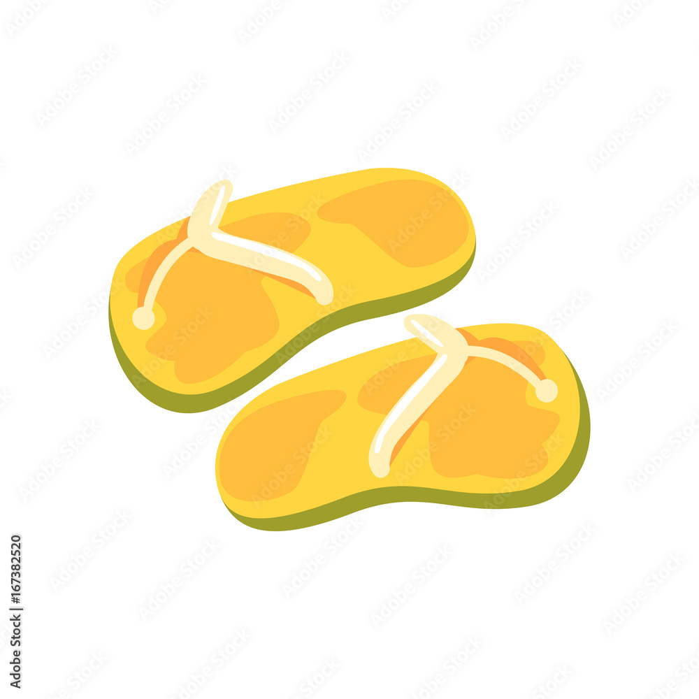 Pair of yellow flip flops cartoon vector Illustration Pair of yellow flip flops cartoon vector Illustration