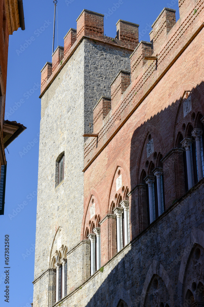 Detail of the town hall at Siena