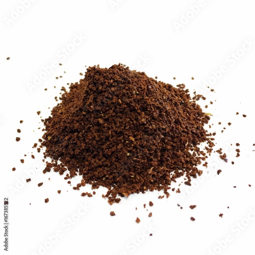 Coffee Grounds on white