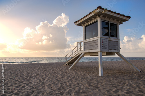 Life Guard Stand on a Beach in Ft. Lauderdale, FL. © adibella6370