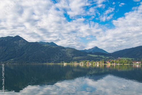Fototapeta Naklejka Na Ścianę i Meble -  Tegernsee lake and Alp mountains