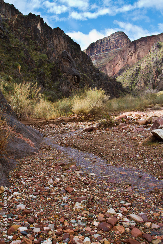 View toward the South Rim up Monument Creek from near the Colorado River, Grand Canyon, AZ, February. View toward the South Rim up Monument Creek from near the Colorado River, Grand Canyon, AZ, February.