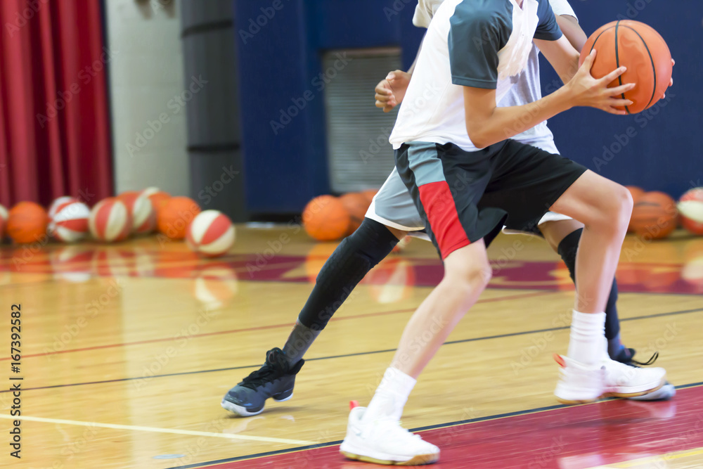 One on one basketball at camp