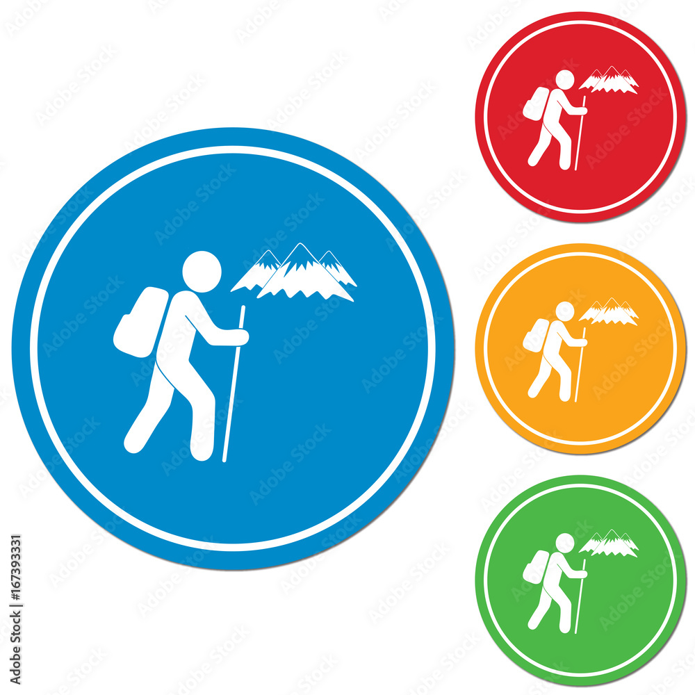 Hiking icon illustration Hiking icon illustration