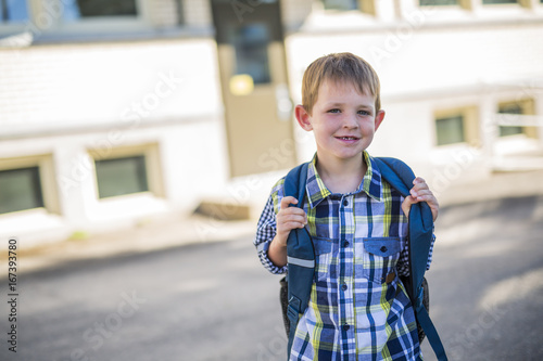 pre-school student going to school