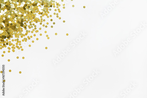 Glitter on white background
