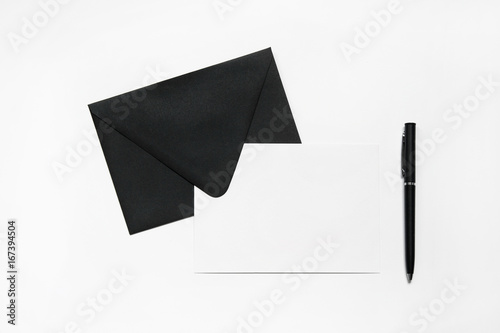 Black envelope white card
