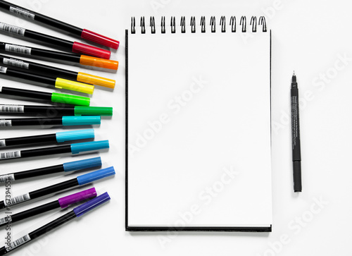 Sketchbook white space with colors