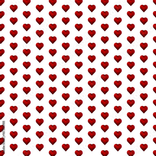Seamless Hand-Painted Red Heart Pattern/Background - Pattern Two