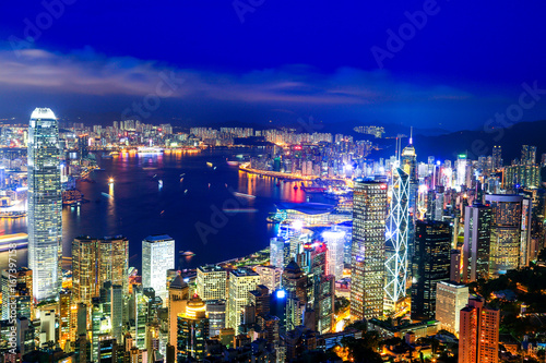 Hong Kong Victoria Harbor night view © journey2008