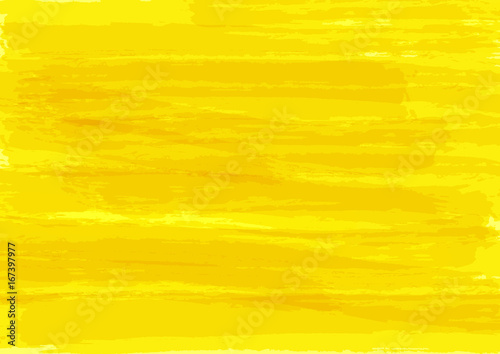 Yellow watercolor texture. Rectangular bright background. Ink, sketch, brush strokes.