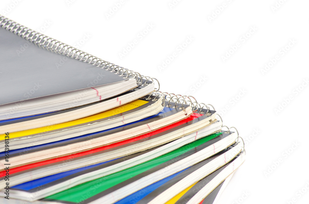 set of color notebook isolated on white background set of color notebook isolated on white background