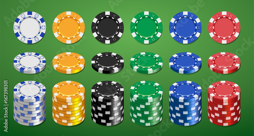 vector isometric gaming chips