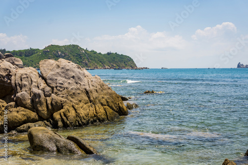 The coastline in Cu Lao Xanh island Qui Nhon Vietnam