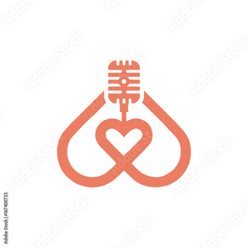 Microphone love logo