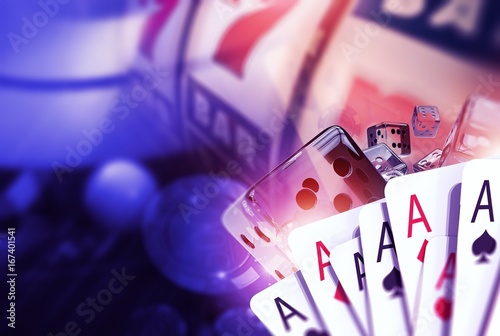 Canvas Print Blackjack Craps and Slots