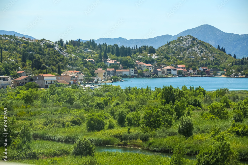 A view of the place Rogotin at the delta of the river Neretva in Dalmatia, Croatia.
