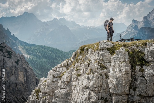 Mountain Biker in Dolomites