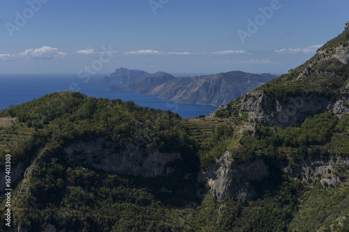 Amalfi Coast; from Agerola: Sorrento peninsula and Capri.