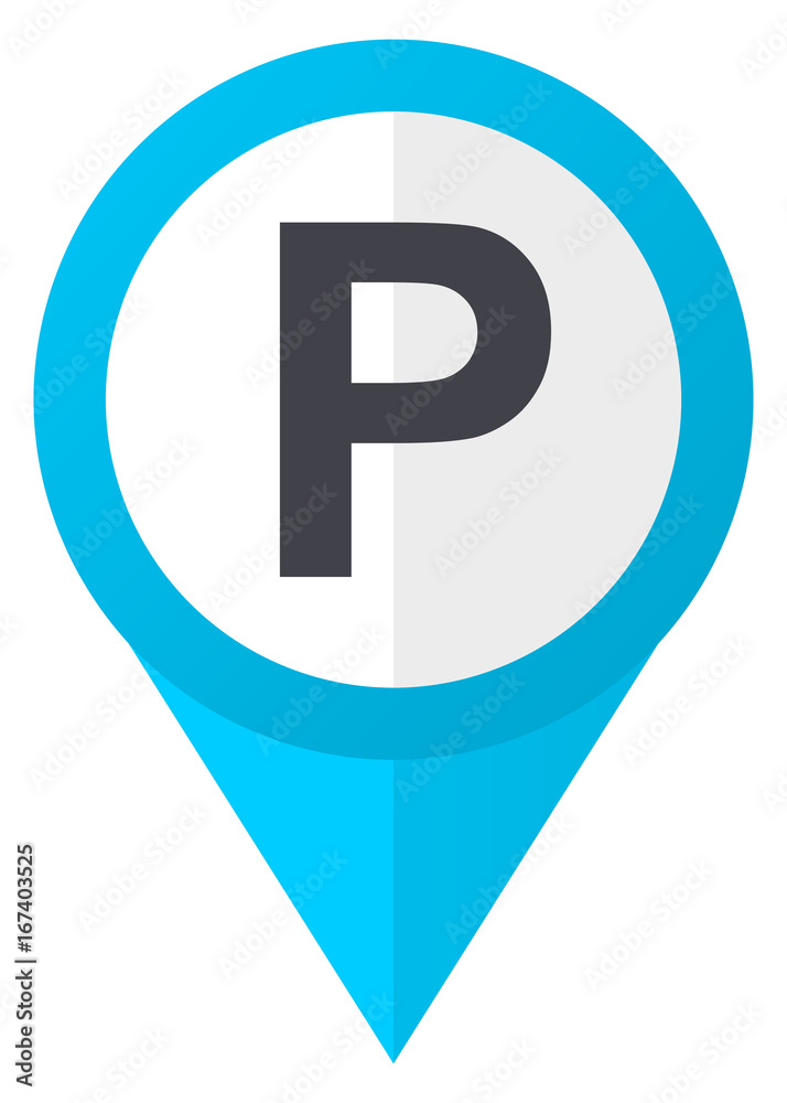 Parking blue pointer icon Parking blue pointer icon