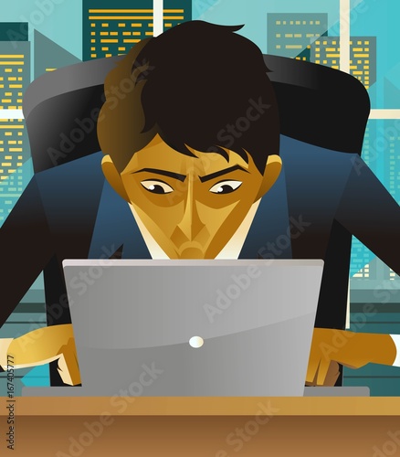 office man using a computer