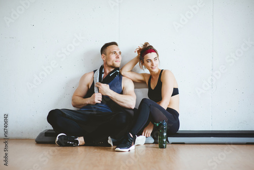 Athlete Couple Lifestyle Fit Fitness Sporty Gym Concept