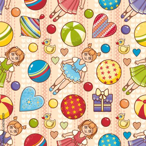 Little Ballerina. Gift box, flower and heart. 