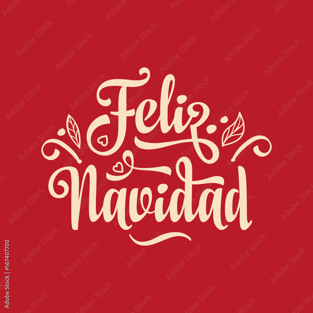 Feliz navidad. Christmas. Noel. Christmas banner on different languages. Xmas lettering design Merry Christmas greeting card. Navidad Postcard in Spanish. Christmas banner. Xmas Background in Spain