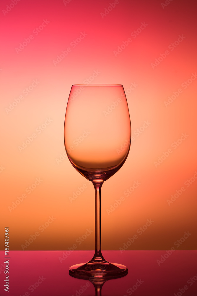 Transparent glass wine glass