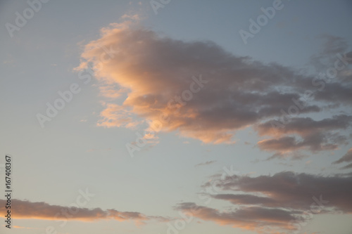 Dramatic clouds at the sunset