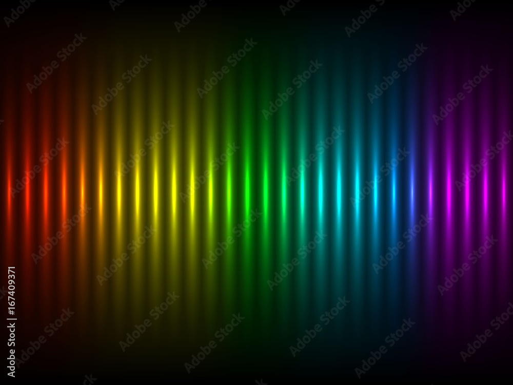 Colorful neon lines on dark background.Vector illustration