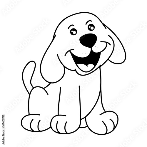 Puppy picture of baby on white background vector illustration