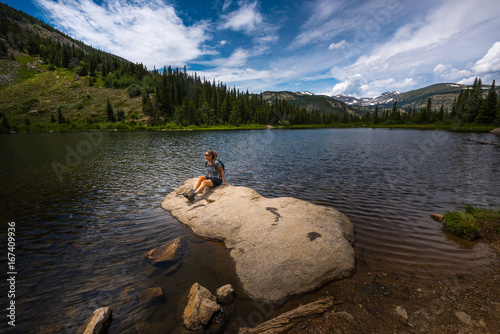 Hiker at Lost Lake Colorado photo