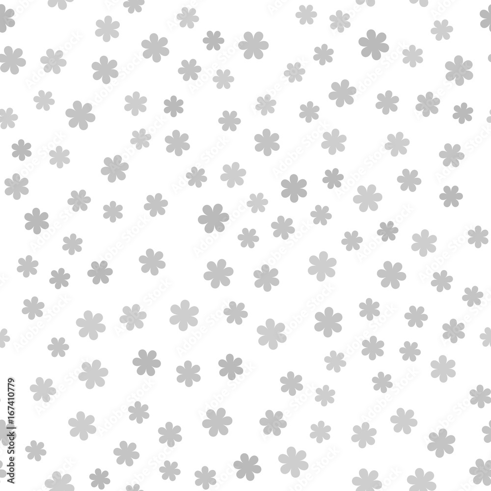 Gray flower pattern. Seamless vector